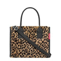 Lieblingstasche Daily Shopper XS tote bag in leopard print faux fur with black handles and shoulder strap