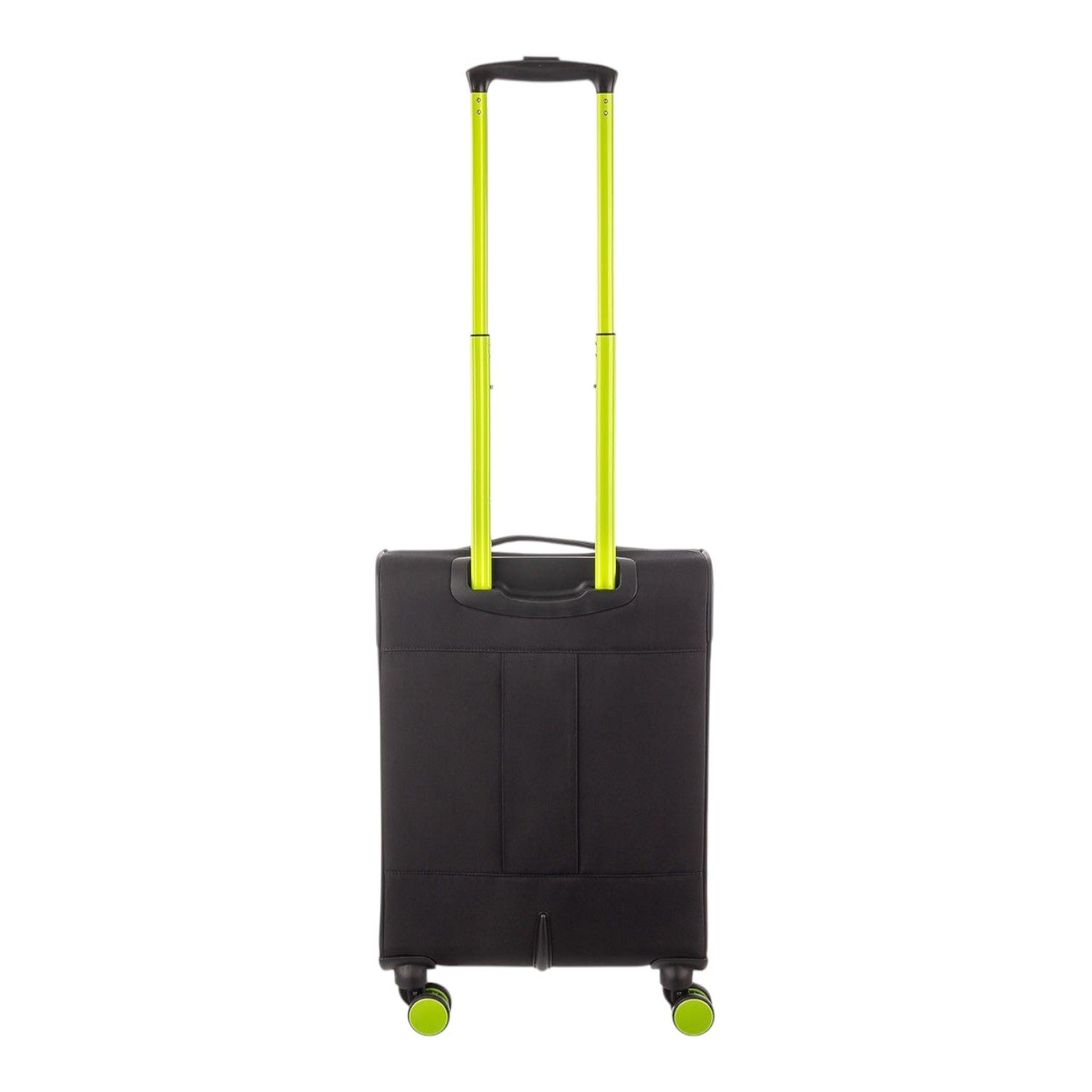 Lieblingstasche Lightstyler Cabin Spinner S in black with vibrant neon green telescopic handle and wheel accents.