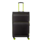 Lieblingstasche Lightstyler Spinner L black suitcase with lime green accents, telescopic handle, and four spinner wheels.