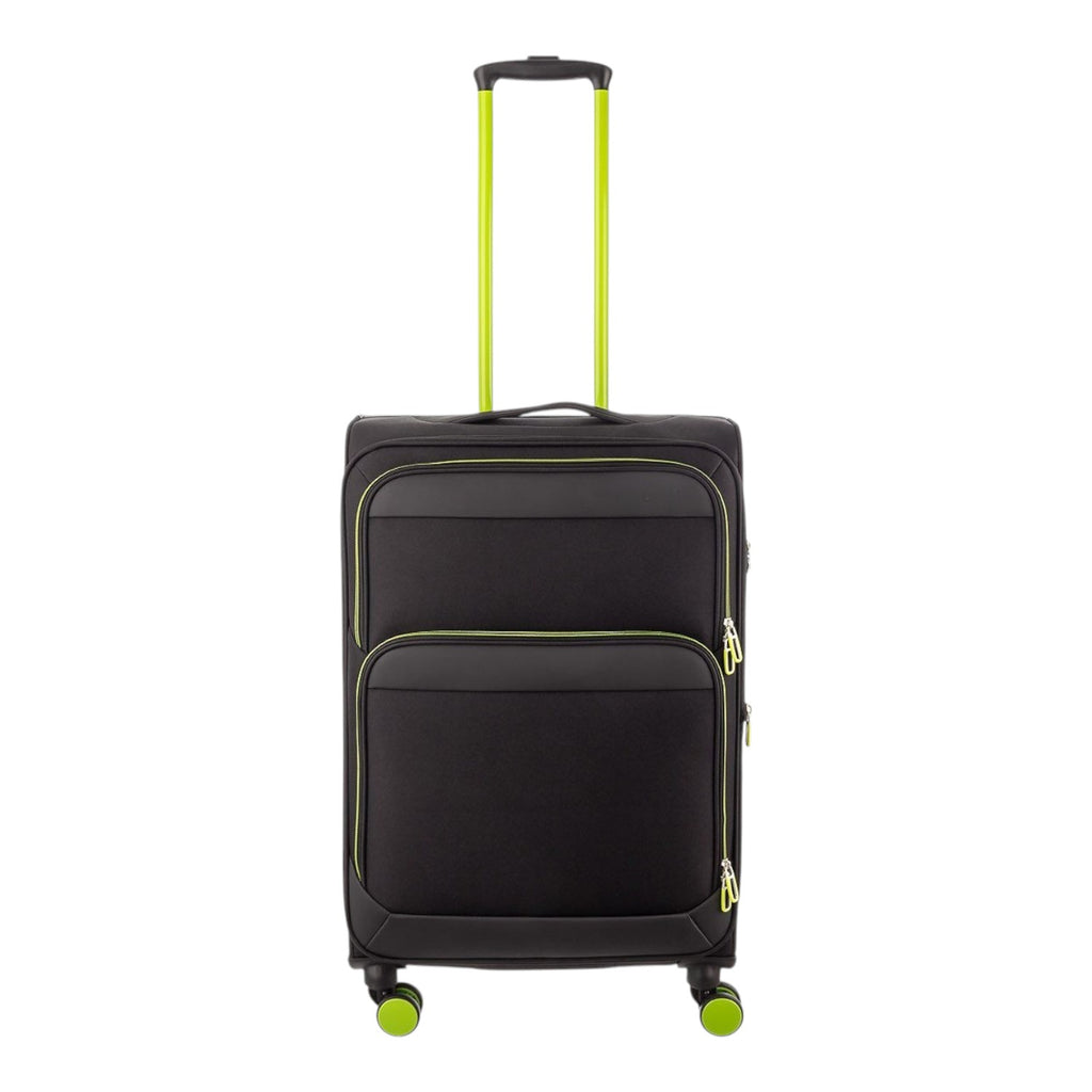 Lieblingstasche Lightstyler Spinner M black suitcase with lime green accents and telescopic handle