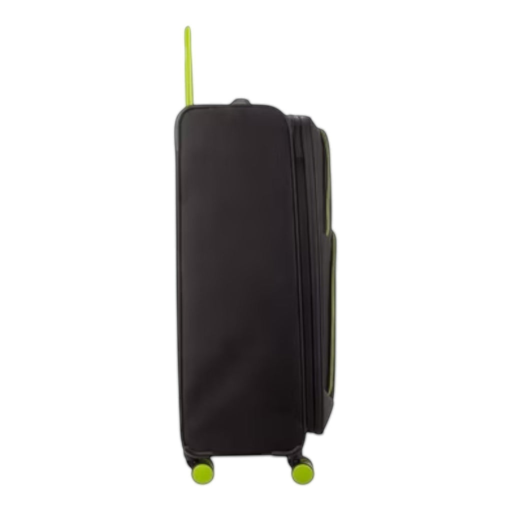 Lieblingstasche Lightstyler Spinner L suitcase in black with vibrant lime green handle and wheel accents