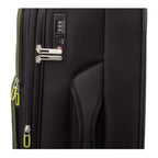 Lieblingstasche Lightstyler Spinner L black suitcase with TSA lock and lime green zipper details