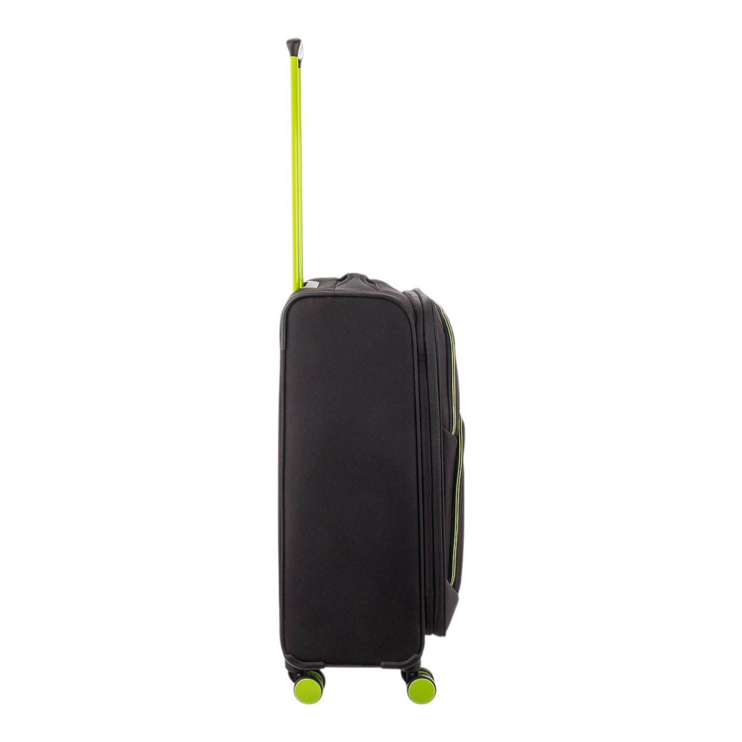 Lieblingstasche Lightstyler Spinner M suitcase in black with vibrant lime green handle and wheel accents