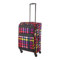 Lieblingstasche Lightstyler Spinner M suitcase in a vibrant multi-coloured plaid pattern with four wheels
