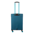Lieblingstasche Lightstyler Spinner M suitcase in teal with a retractable blue handle and four smooth-rolling wheels.