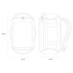 Lieblingstasche Lisbon Duffle Backpack L technical line drawing showing front and side dimensions of 60cm by 38cm.