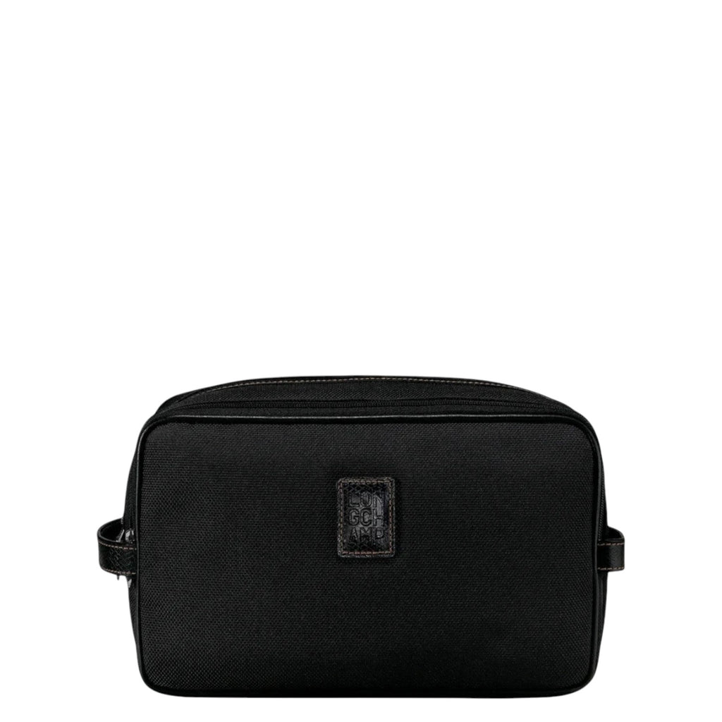 Lieblingstasche Longchamp Boxford black toiletry bag with leather trim and zip compartments