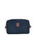Lieblingstasche Longchamp Boxford navy blue toiletry bag with brown leather trim and logo patch