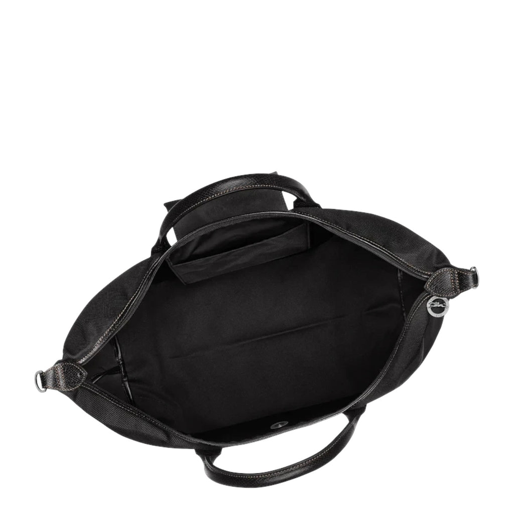 Lieblingstasche Longchamp Boxford XL travel bag in black showing the spacious interior and sturdy construction