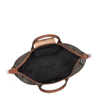 Lieblingstasche Longchamp Boxford XL travel bag interior view with brown leather trim and durable fabric lining