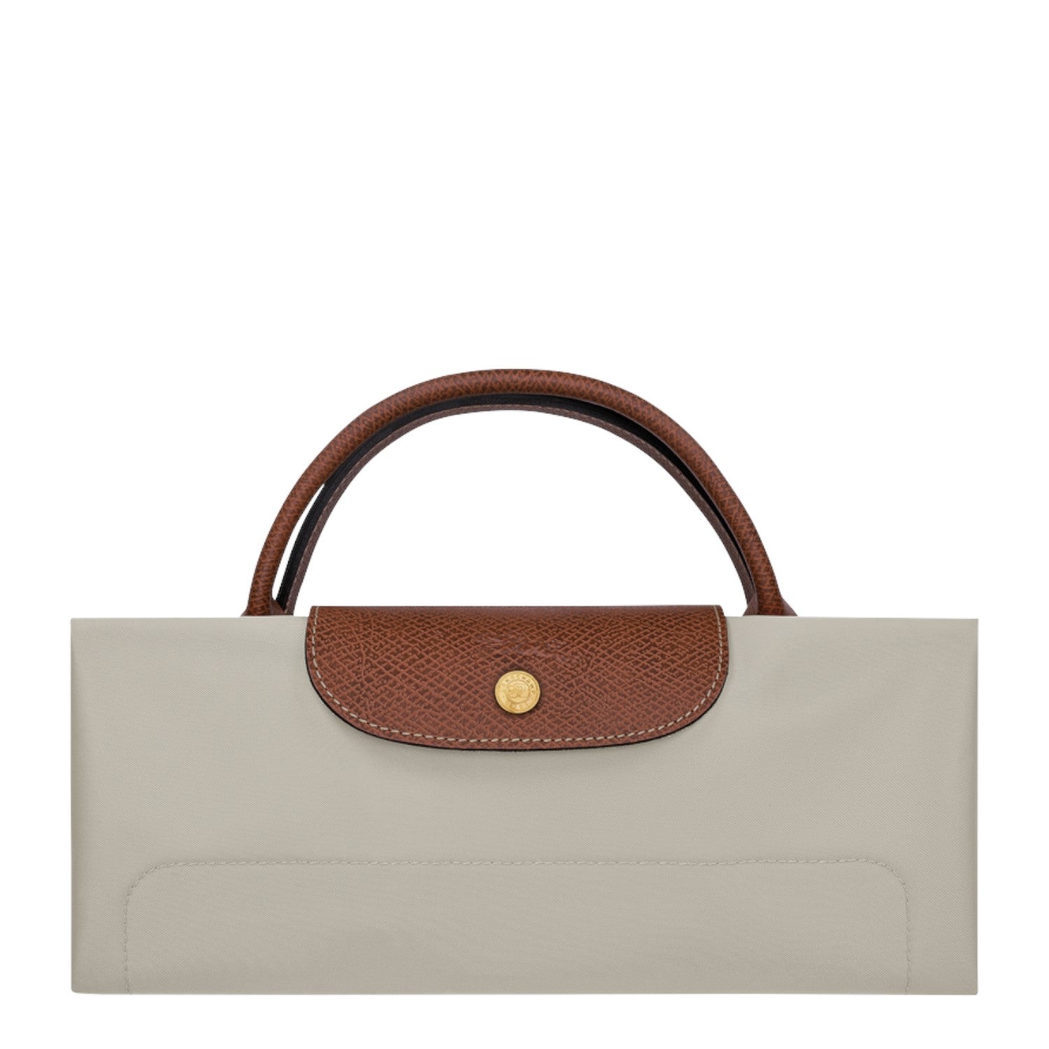 Lieblingstasche Longchamp Le Pliage XL travel bag folded in beige nylon with brown leather trim and gold hardware