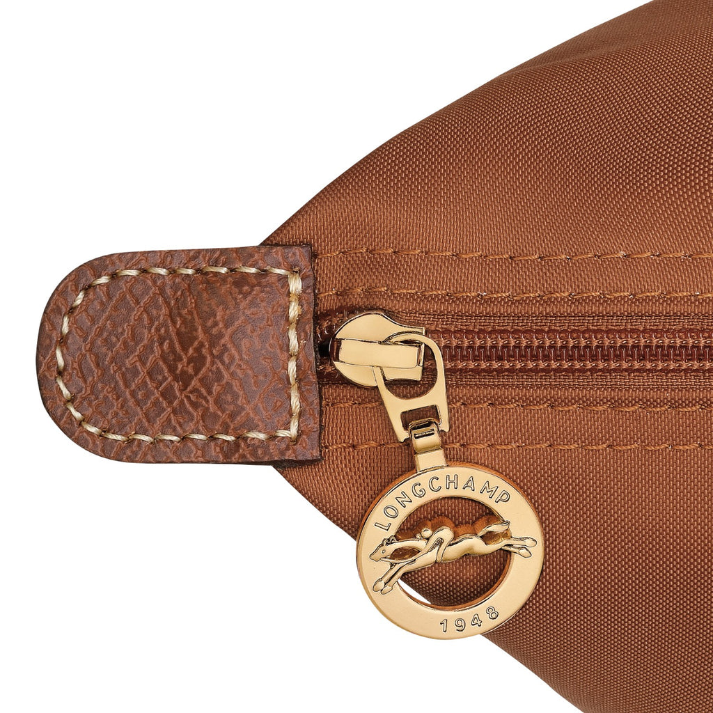 Lieblingstasche Longchamp Le Pliage shoulder bag brown nylon detail with gold logo zipper pull
