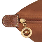 Lieblingstasche Longchamp Le Pliage shoulder bag brown nylon detail with gold logo zipper pull