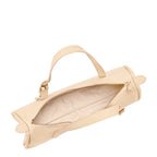 Lieblingstasche Looong cream-colored cylindrical shoulder bag with gold zipper and top handle