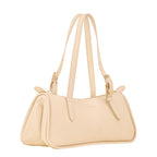 Lieblingstasche Looong shoulder bag in cream leather with adjustable buckle straps and a sleek horizontal silhouette.