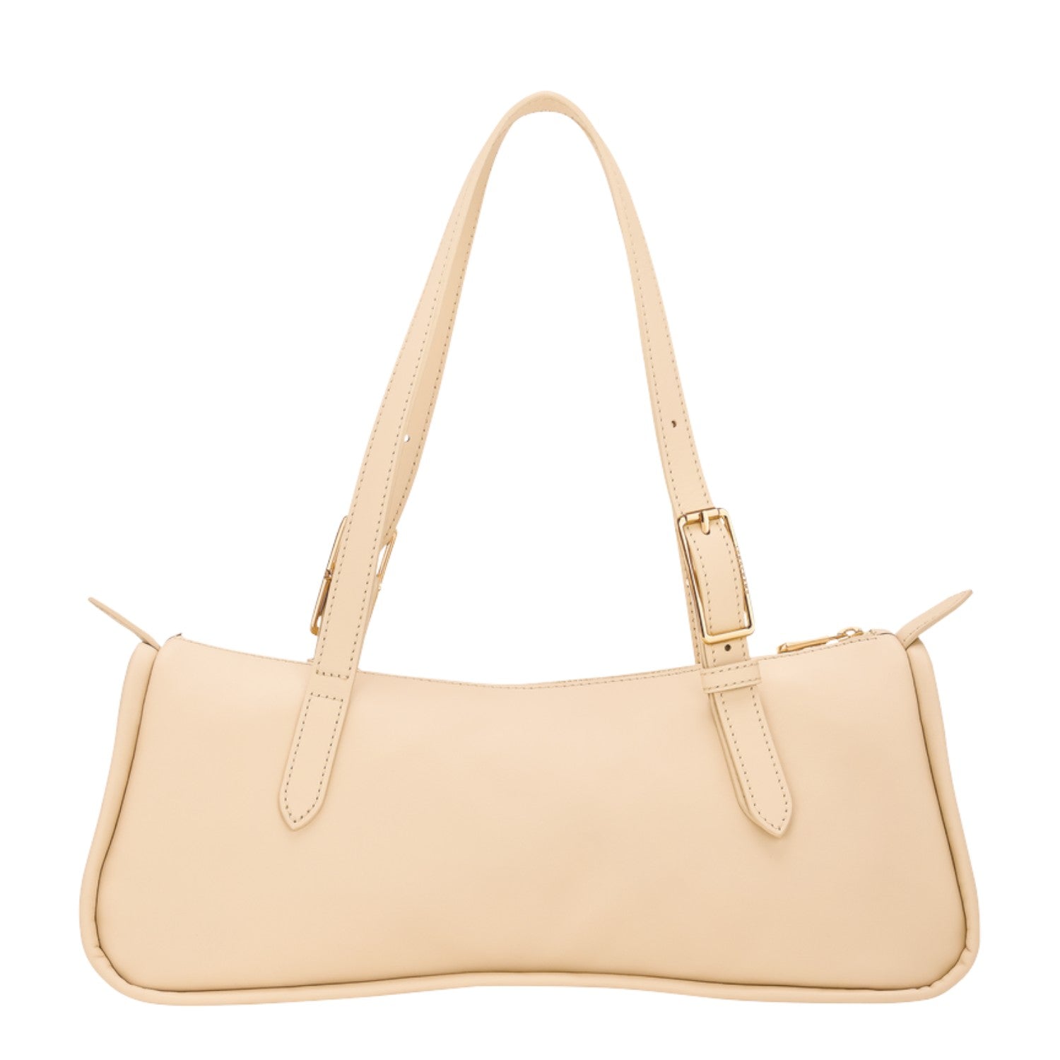 Lieblingstasche Looong shoulder bag in cream beige with adjustable buckle straps and a sleek minimalist design.