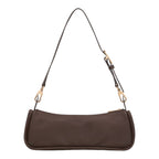 Lieblingstasche Looong Schultertasche S in dark brown with gold-tone hardware and an adjustable shoulder strap.