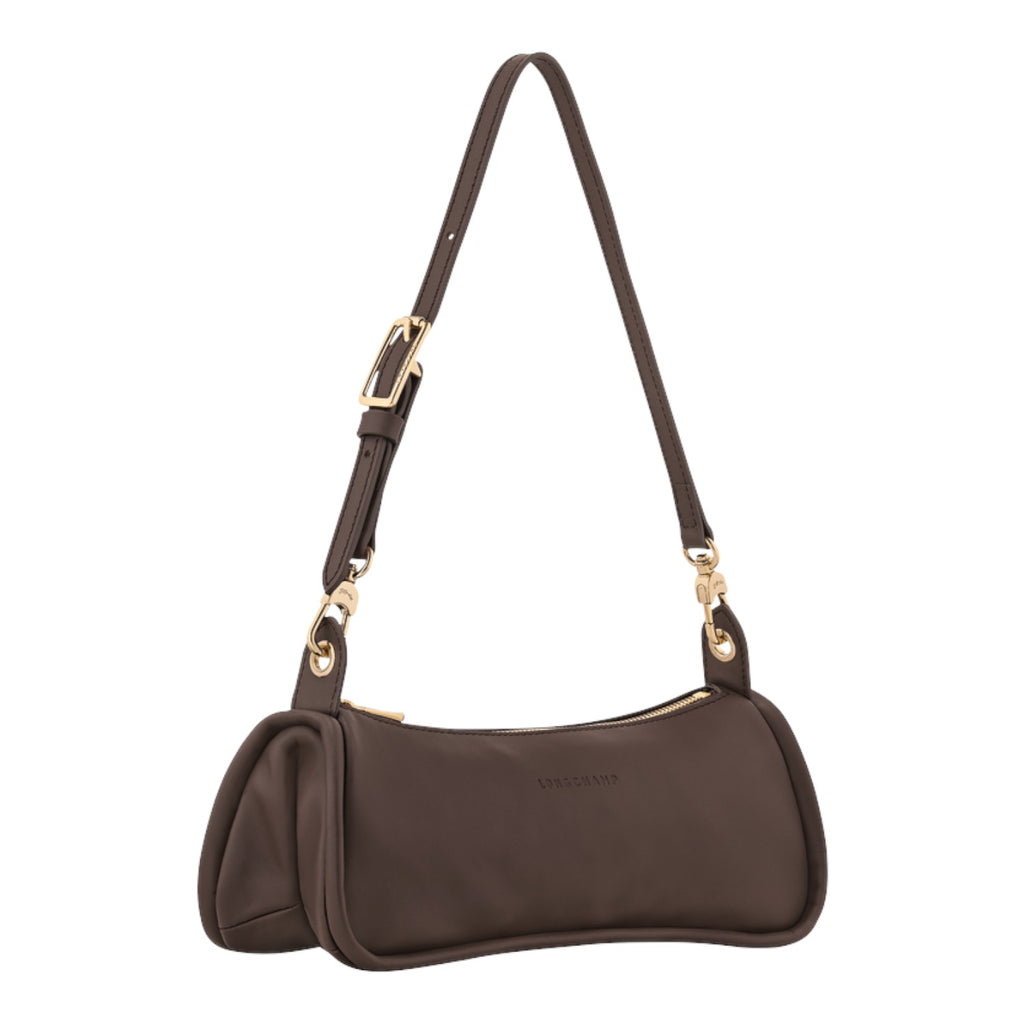 Lieblingstasche Looong Schultertasche S in dark brown leather with gold-tone hardware and adjustable shoulder strap