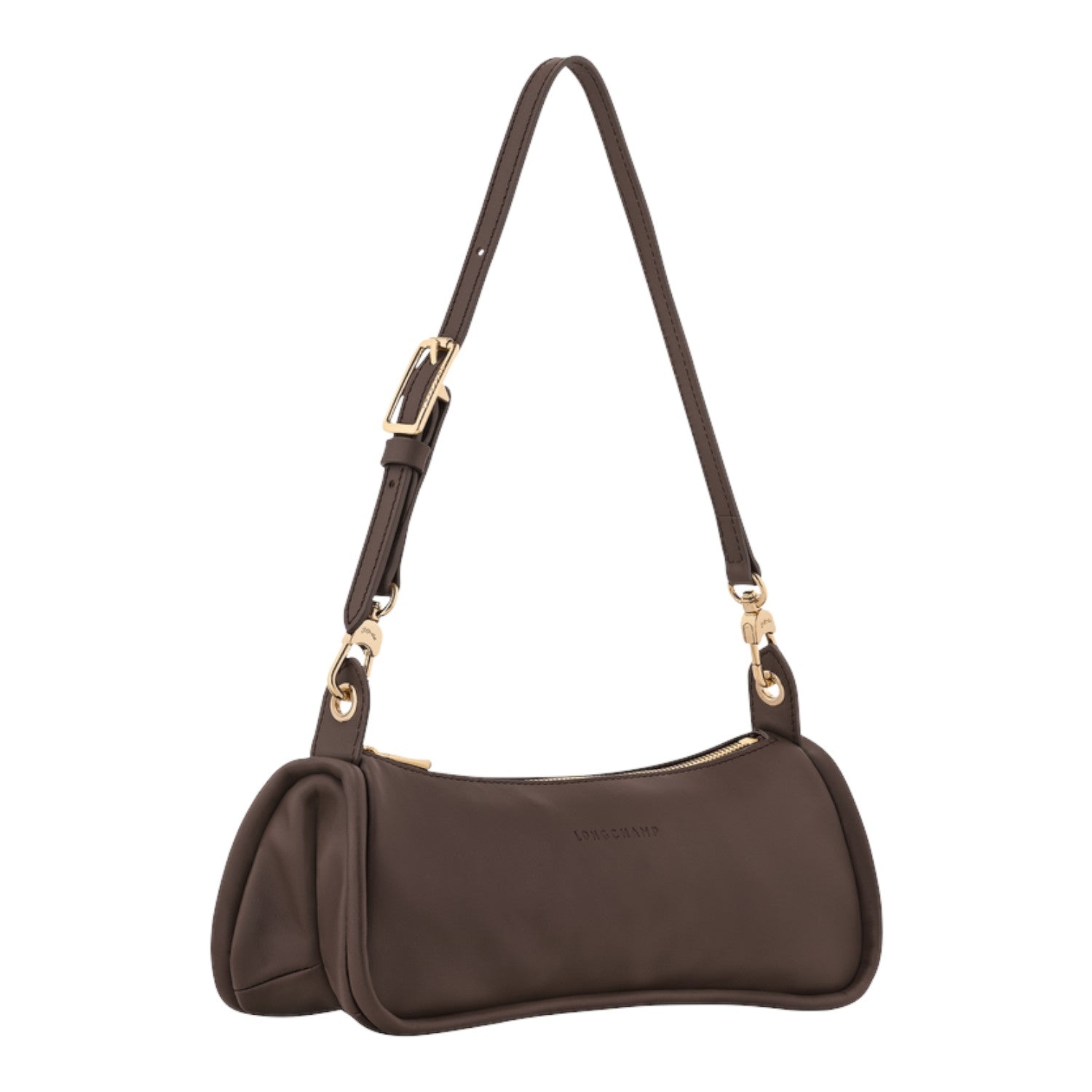 Lieblingstasche Looong Schultertasche S in dark brown leather with gold-tone hardware and adjustable shoulder strap