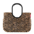 Lieblingstasche Loopshopper L tote bag in a brown and black leopard print faux fur with black padded handles
