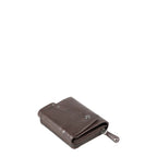 Lieblingstasche Lotta brown leather wallet with a secure zip-around closure and snap button detail