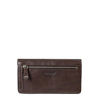 Lieblingstasche Mabel brown leather wallet with a zippered back pocket and embossed logo detail