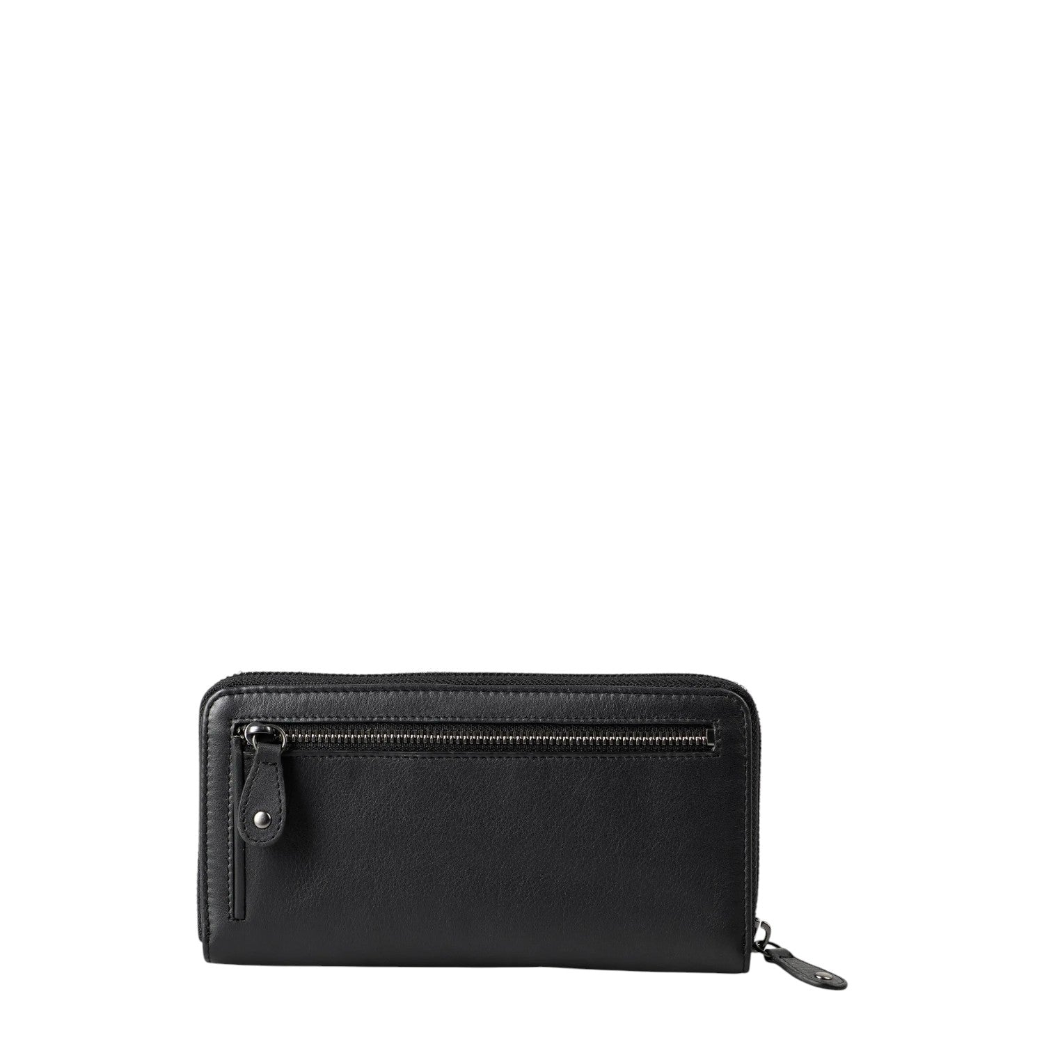 Lieblingstasche Maple black leather wallet with a secure zip-around closure and an exterior zippered pocket.