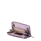 Lieblingstasche Maple lavender leather wallet with multiple interior card slots and zippered compartments