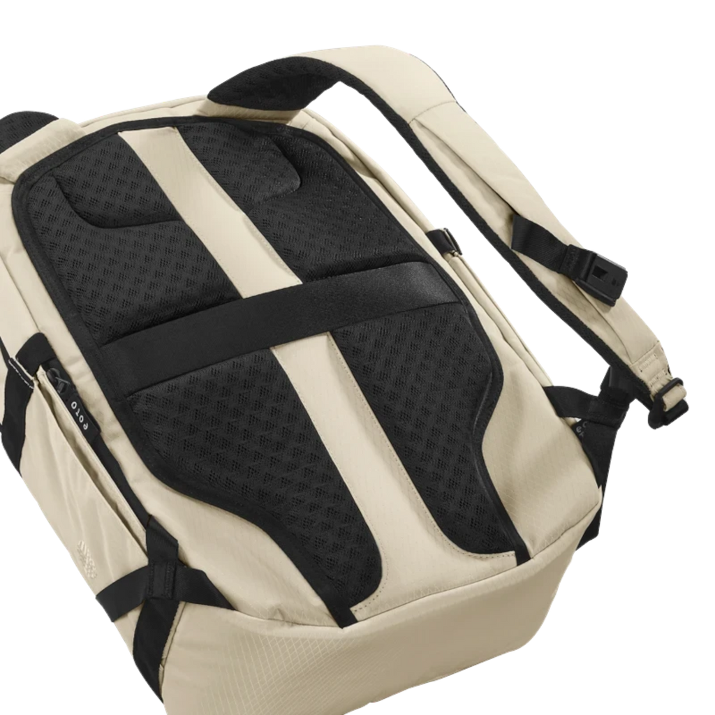 Lieblingstasche Midi20 city backpack in beige with breathable black mesh back padding and adjustable shoulder straps