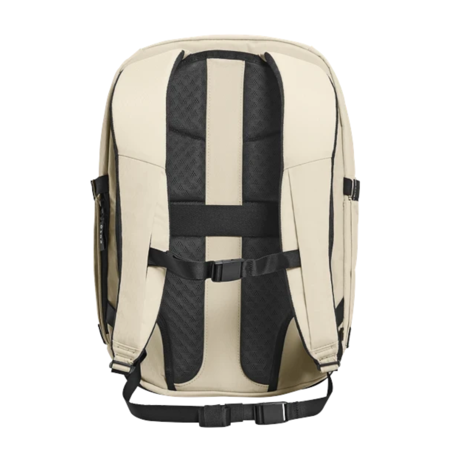 Back view of the Lieblingstasche Midi20 beige city backpack with padded shoulder straps and breathable back panel