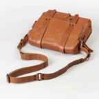 Lieblingstasche aunts & uncles Miss Applepie brown leather shoulder bag with adjustable strap and flap closure