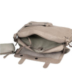 Lieblingstasche Miss Applepie taupe leather handbag with open main compartment and small matching pouch