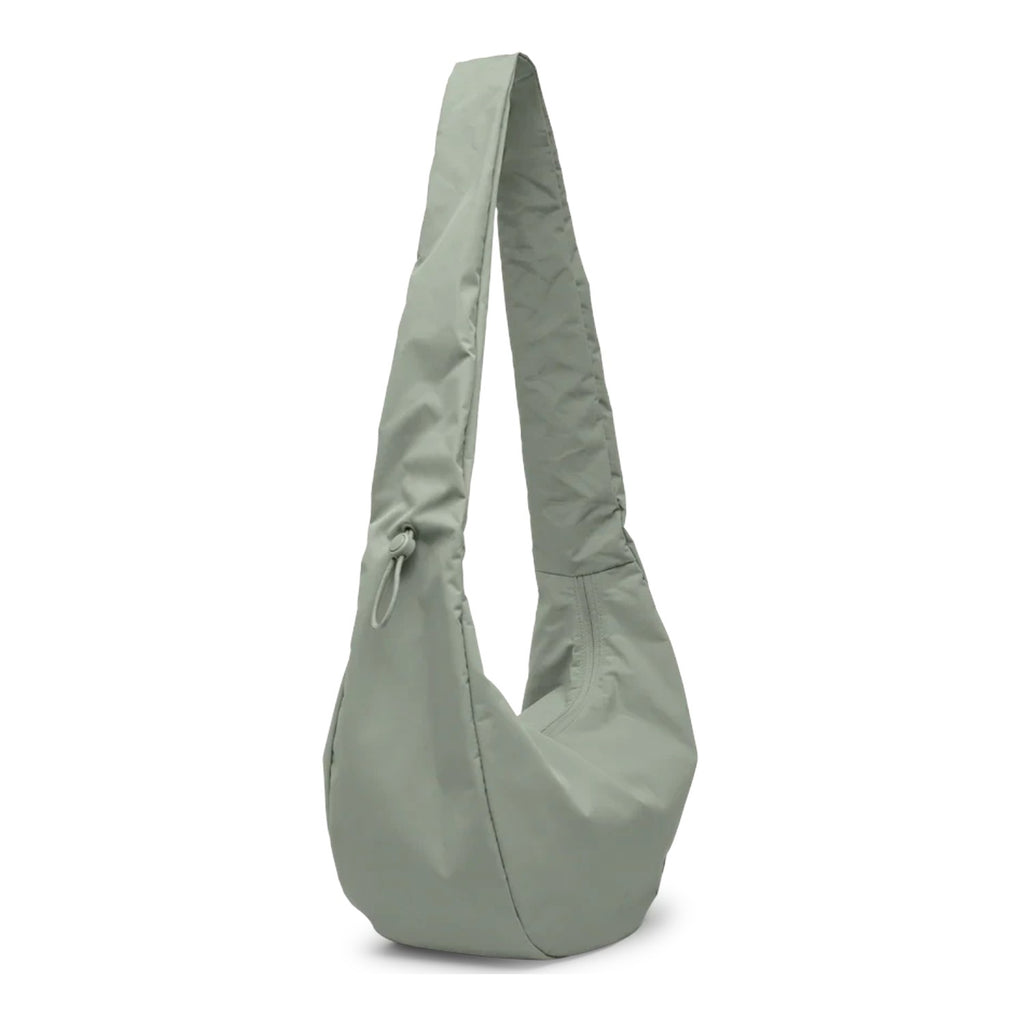 Lieblingstasche Moon Bag Ruffle Large in light sage green made from recycled fishing nets with adjustable strap