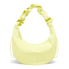 Lieblingstasche Moon Bag Ruffle Large in pale yellow with a gathered scrunchie-style shoulder strap