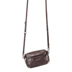 Lieblingstasche Mrs. Cannoli dark brown leather crossbody bag with adjustable strap and zipper closure