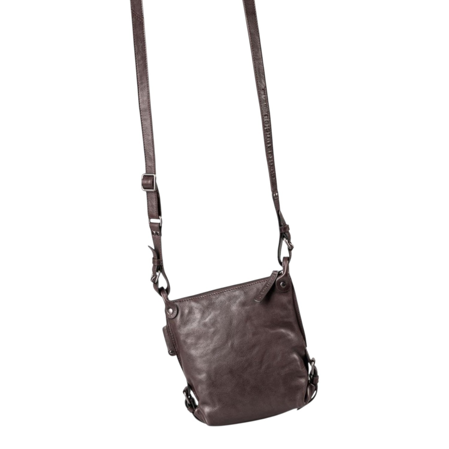 Lieblingstasche Mrs. Chocolate Cookie dark brown leather crossbody bag with adjustable strap