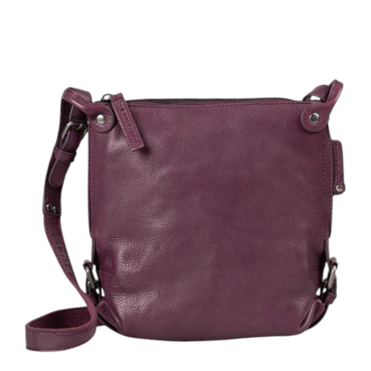 Lieblingstasche Mrs. Chocolate Cookie dark purple leather crossbody bag with adjustable strap and zip closure