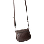 Lieblingstasche Mrs. Coconut Cake dark brown leather crossbody bag with an adjustable strap and back zipper pocket