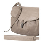 Lieblingstasche Mrs. Coconut Cake taupe leather shoulder bag with a flap closure and metal hardware detail