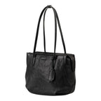 Lieblingstasche Mrs. Florentine black leather shoulder bag with long straps and a minimalist design
