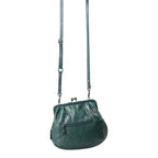 Lieblingstasche Mrs. Fortune Cookie dark green leather crossbody bag with a vintage-style kiss-lock clasp