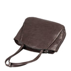 Lieblingstasche Mrs. Pavlova dark brown leather handbag with dual shoulder straps and a zippered top closure.