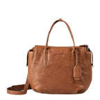 Lieblingstasche Mrs. Profiterole brown leather handbag with top handles and a detachable shoulder strap