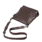 Lieblingstasche Mrs. Raisin Cookie dark brown leather crossbody bag with adjustable strap and zip closure