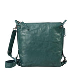 Lieblingstasche Mrs. Raisin Cookie dark green leather crossbody bag with a zip closure and adjustable shoulder strap.