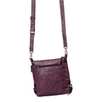 Lieblingstasche Mrs. Raisin Cookie purple leather crossbody bag with adjustable strap and back zipper pocket