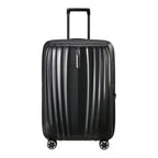 Lieblingstasche NEXIS Spinner 70/26 Exp black hard shell suitcase with vertical grooves and four spinner wheels