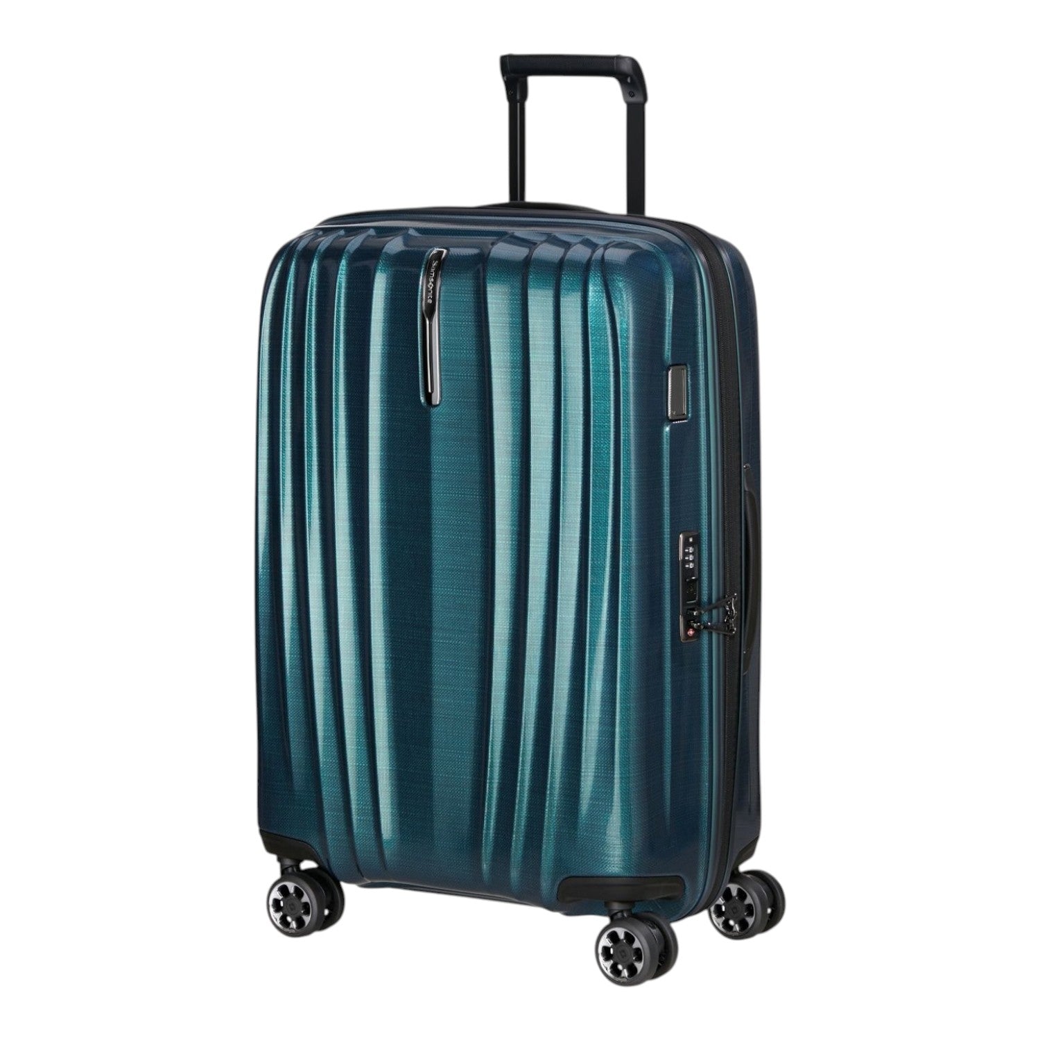 Lieblingstasche NEXIS Spinner 76/28 expandable hardside suitcase in metallic teal with four wheels