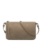 Lieblingstasche Nina Crossbody S bag in taupe suede leather with a slim adjustable shoulder strap