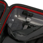 Lieblingstasche NUON Spinner 55/20 Exp interior view showing black hard shell casing with red trim and zipper detail